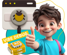 Тестирование & Vibe Debug. Охотники за багами - КИБЕРшкола программирования для детей, компьютерные курсы для школьников, начинающих и подростков - KIBERone г. Воткинск