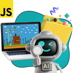 Язык программирования JavaScript + AI. Проектное обучение + геймификация + AI-помощники - КИБЕРшкола программирования для детей, компьютерные курсы для школьников, начинающих и подростков - KIBERone г. Воткинск